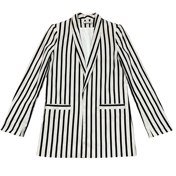 Alice + Olivia Striped Oversized Blazer Black White Size XS - Picture 4 of 13